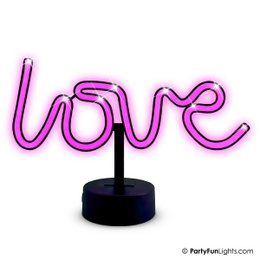  Pink neon LOVE lamp, LED tube light, USB and battery powered, desk decoration with love text design.
