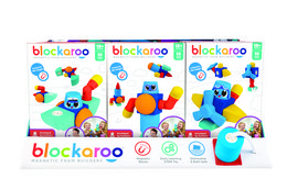 Colorful building blocks with various shapes and textures. Designed for educational benefits such as fine motor skills, sensory development, colors, and shapes. Suitable for children ages 18-36 months.