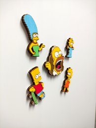 Set di 5 Simpsons magnete in frigo in legno, Homer, Marge, Bart, Lisa, Maggie, arredamento da cucina, regalo personalizzato, magneti da collezione