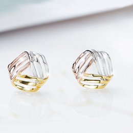 Tricolor stud earrings