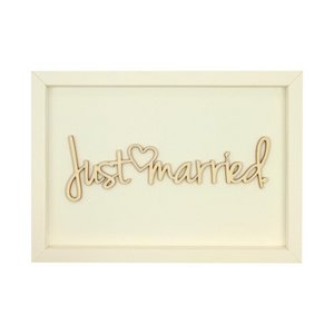 ENKEL GETROUWD - bruiloft frame kaart hout belettering magneet