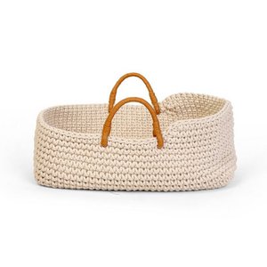 Knitted doll travel cot 25cm