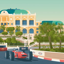 Affiche Monaco Vintage | Poster Ville Monaco Côte d'Azur France