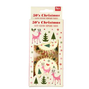 Cupcakevormpjes (verpakking van 50) - Kerst jaren 50