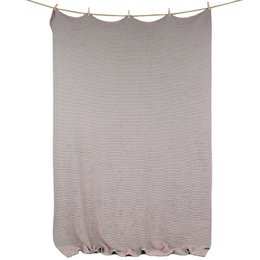 Soft, cozy blanket in a neutral color palette with a striped pattern. Made of high-quality materials for comfort and durability. Available in two sizes to suit different needs.