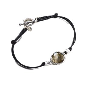 Bracelet homme argent 925/1000 "Falkor" gris