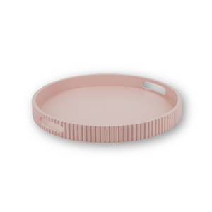 Tray/Plateau - Round - MDF - Light Pink - 35x35x4cm