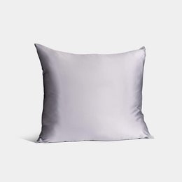 Silver pillowcase with a smooth, silky texture.