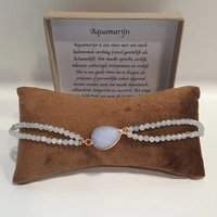 Women's bracelet Aquamarine with connector insert