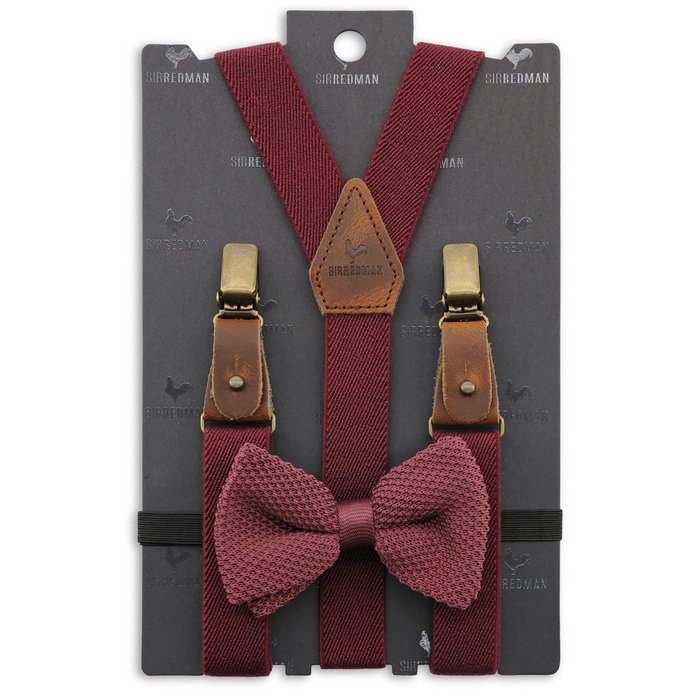 Sir Redman deluxe suspenders Striped Gent cognac, Suspenders