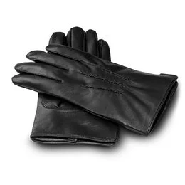 Classic leather gloves in black and brown colors, available in small, medium, and large sizes.
