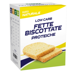 Low-carb, high-protein melba toast crackers made with natural ingredients. Crunchy texture, ideal for snacking or as a side.