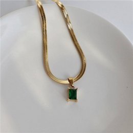 Cassidy - Snake Chain Crystal Charm Necklace