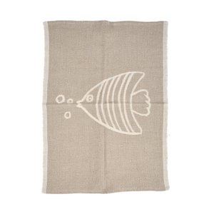 The Linen Fish Keukenhanddoek - Naturel Wit - 50x70