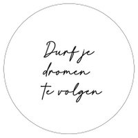 Muurcirkel durf dromen wit