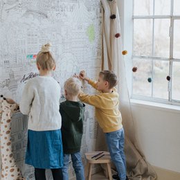 Carta da parati dipinta e murale XXL "Piccoli artisti"