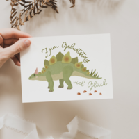 Postcard Dino - Birthday Dinosaur Stegosaurus