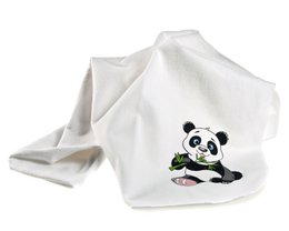 Flannel Diapers-80x80cm-Set of 3 pieces-Oeko-Tex tested-100% Cotton-White/Green/Panda