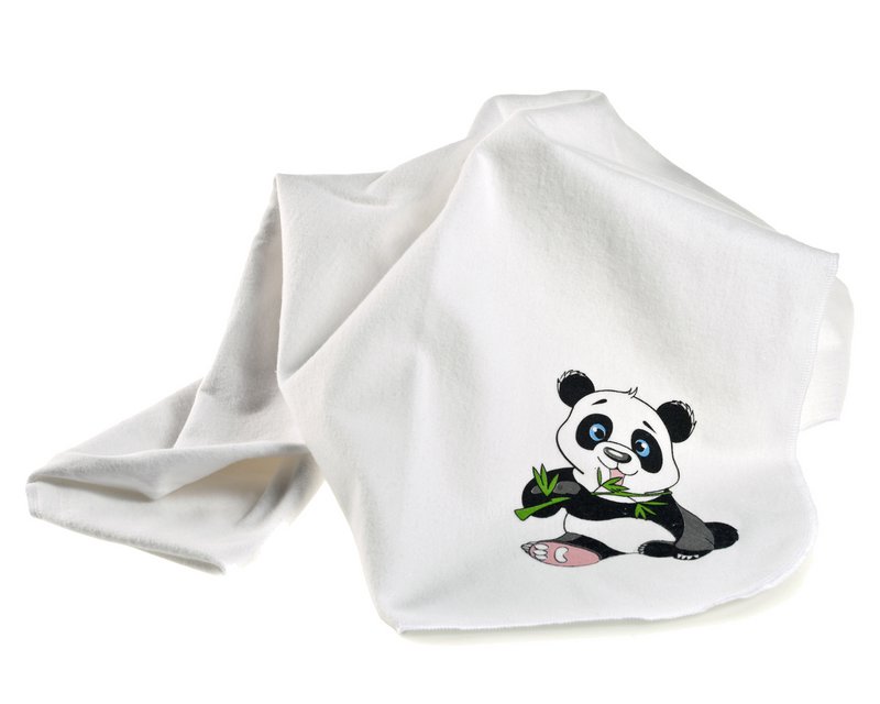 Flannel Diapers-80x80cm-Set of 3 pieces-Oeko-Tex tested-100% Cotton-White/Green/Panda