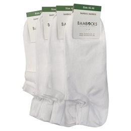 Bambocks Bambus No Show Sneaker Sokker 4 par Hvide