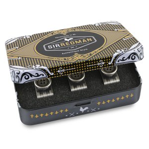 Sir Redman set of suspender buttons antique silver