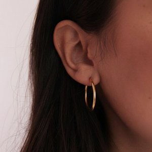 Gold plated stainless steel hoop Earrings 