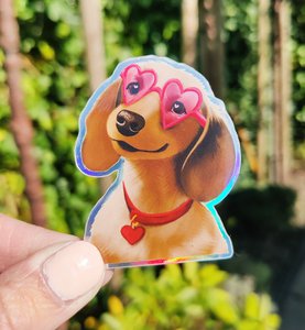 Aufkleberliebe lustige Hundedeck Holographic Vinyl