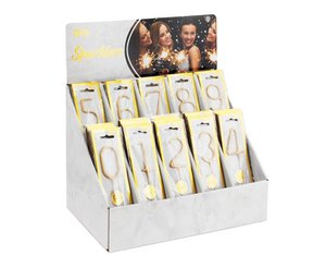 Display Sterretjes cijfers  - goud -120-delig