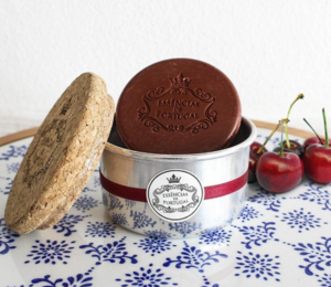 Essensias Zeep in Juwelenkistje combinatie Kurk & Aluminium / Kers