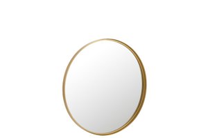 J -Line Mirror Round High Rand - Metal/Glass - Gold - Medium - Ø 80 CM