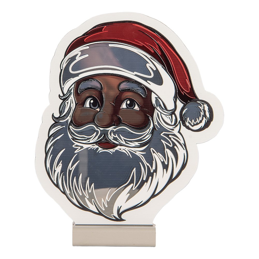 Kerst Infinity Spiegel Lamp Kerstman 19x5x22 cm Wit Kunststof