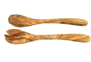Salatbesteck GROSS, 36 cm aus Olivenholz