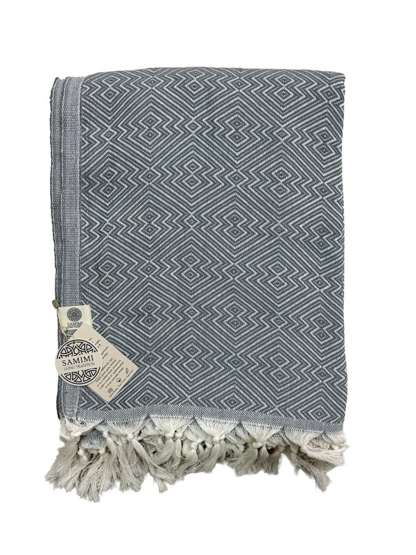 ATOM XXL Oversized Cotton Beach Towel – 200x250 cm – Picnic Blanket Throw – Grey