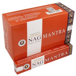 Golden Nag Mantra incense, 15gr. Aromatic incense sticks with a warm, earthy fragrance.