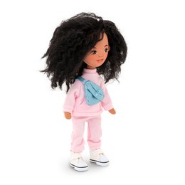 Weiches Spielzeug, süße Schwestern - Tina in einem rosa Trainingsanzug + Bonuszubehör (35 cm)