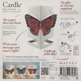 CARDLE Butterfly Red (Heller Schmetterling) - Kerzenhalter-Grußkarte