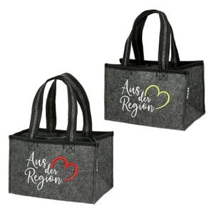Flaschentasche Aus der Region 2-sort. dunkelgrau, VE 6