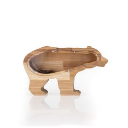 Wooden bear-shaped piggy bank with engraving option, suitable for saving money.

The wooden bear-shaped piggy bank is a unique and charming way to save money. Crafted from natural wood, the piggy bank features a bear-like shape with a hollow interior to store coins. The product offers an engraving option, allowing for personalization or adding a special message. This piggy bank would make a great gift or addition to any home decor.