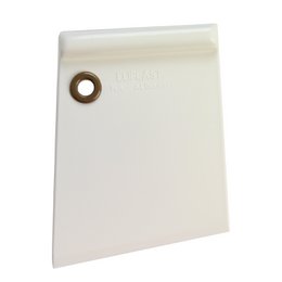 Plastic spatula for cleaning cutting board. White color, rectangular shape, used for cleaning and maintaining cutting boards.