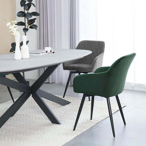 Frazer Diamond fauteuil [set van 2] [fluweel] [360 graden draaibare voet]