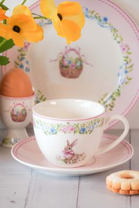 Cup & saucer Easter Joy pink 250 ml Isabelle Rose