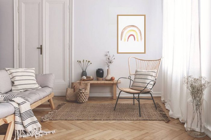 Regenboog Kinderkamer Poster Bruin Geel Rood