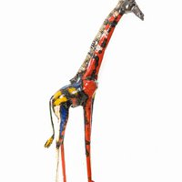 Handmade Metal Colorful Giraffe Sculpture – 1.2M