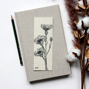 Lesezeichen aus Graspapier, Kornblume