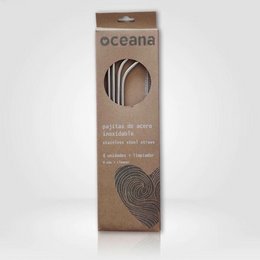 Stainless steel reusable zero waste straws, available in a pack of 4. Durable and eco-friendly design for sustainable drinking.