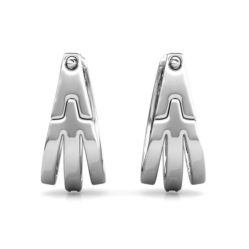 Aurielle Hoop Earrings - Silver and Crystal