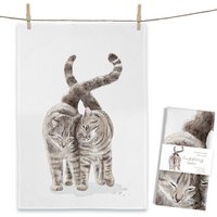 Tea towel Cuddling Cats