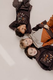 Kinder coltrui - borduursel 3D bruin