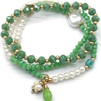 C-A2.2 B2374-022-1 Bracelet Glassbeads Green