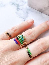 R0980 Angst Ring Palm Pink Perler Forgyldt